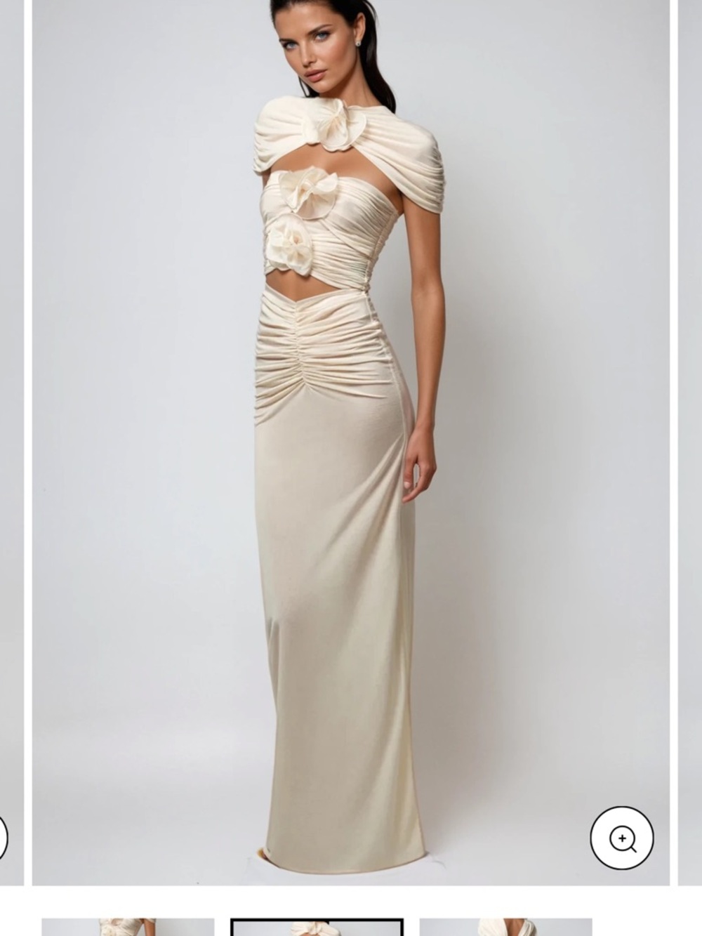 Carmelo Flower Ruch Cutout Skirt Set